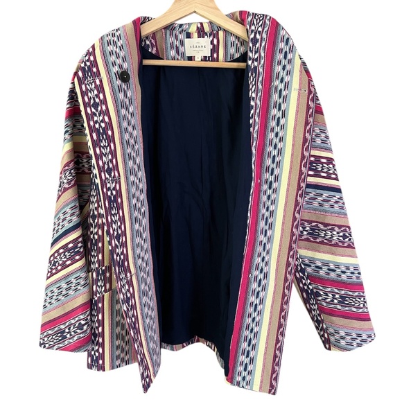 Sezane Urlich Jacket Pink Blue Size 36 - Picture 12 of 15